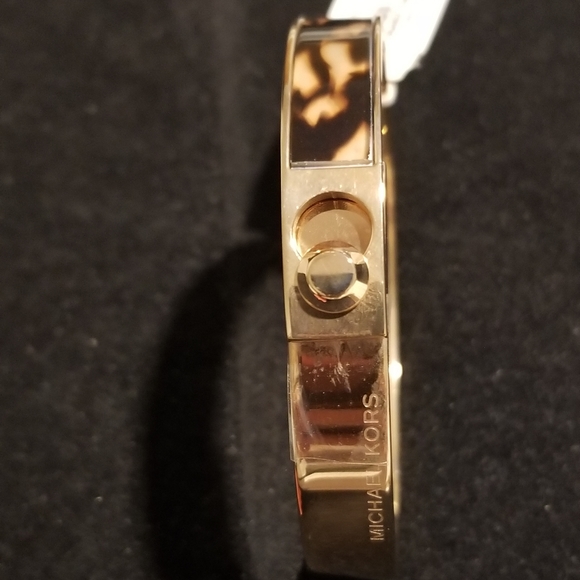 Michael Kors Rose Gold Tortoise Fold Hinged Bangle - Picture 2 of 14